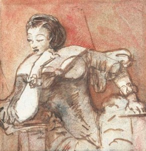 Femme au balcon d'une loge