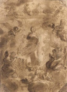 The Virgin Immaculate below the Trinity surrounded by putti and angels