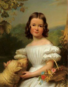 Portrait of a girl in a white dress