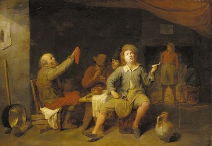 Peasants smoking in a tavern