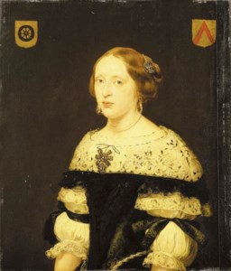 Portrait of Gudula de Kies van Wissen, née van der Wielen (1650-1680), aged 21, half-length, in a black dress with a lace collar and white sleeves with black ribbons