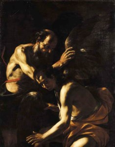 Daedalus attaching Icarus' wings