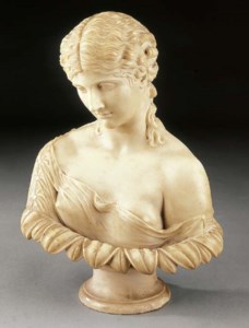 BUSTO DI FANCIULLA IN MARMO BIANCO, Untitled