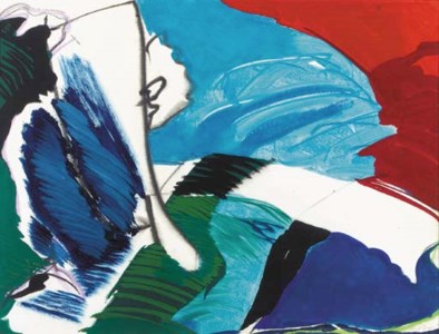 Composition in red, blue and green