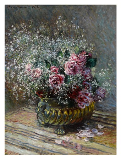 Claude Monet, Fleurs dans un pot (Roses et brouillard)