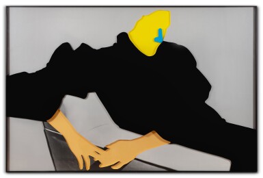 Noses & Ears, Etc. (Part Two): (Yellow) face with (Blue) Nose, (Flesh) hands, (Black) dress and Chair