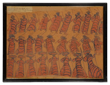 William Barak, Corroboree (Women in possum skin cloaks), 1897
