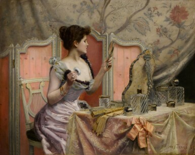 Jeune femme à sa toilette