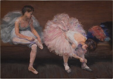 Danseuses ajustant leur chausons
