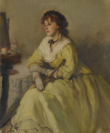 An Elegant Lady in a Yellow Dress