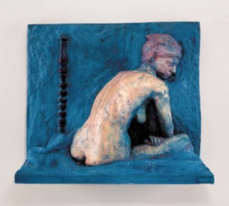 Girl Sitting on Bed with Bedpost