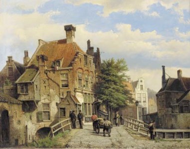 A street scene in a Dutch town