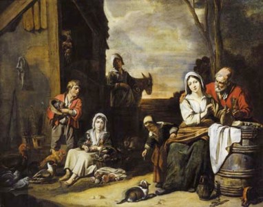 A peasant family in a yard