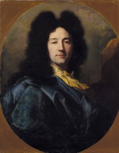 Portrait of the artist, bust-length, with a yellow cravat and a blue cloak, feigned oval