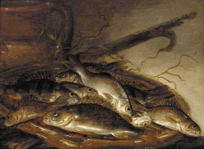 Pike and perch on an earthenware dish
