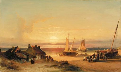 Fishing village at sunrise
