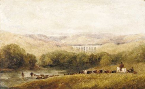 Watering the herd, North Wales