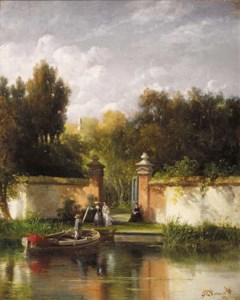 Elegant ladies leaving for a boating trip