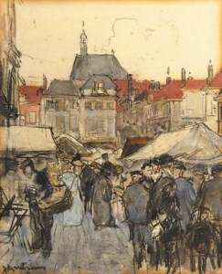 A busy market, The Hague