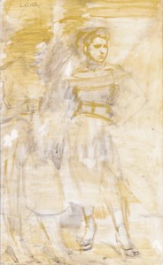 Sketch for 'Girls in a Subway Station'