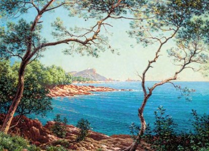 A Mediterranean coastline in summer
