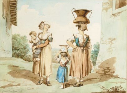 Italian peasants carrying water