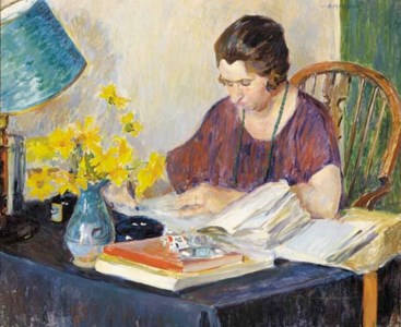 Portrait of Mrs. Cecily Constance Hayward Writing at a Table