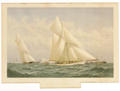 International Yacht Race, 1887, Volunteer and Thistle just after the Start First Day