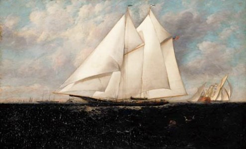The Schooner yacht Idler off Sandy Hook