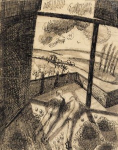 Naked Figure in an Apple-Loft