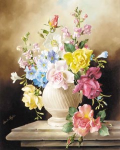 Still life with Christmas Roses, Antirrhinum, Primula and Freesia