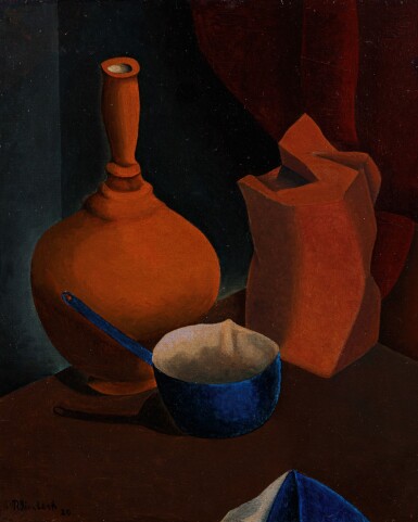 Casserole bleue et sac à café