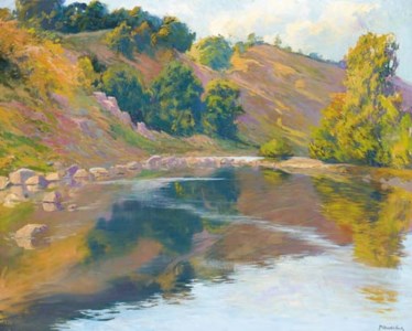 A summer river landscape