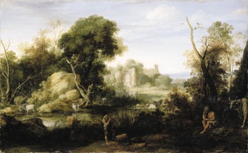 A classical landscape with Mercury and Argos