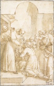 Saint Francis curing a blind woman
