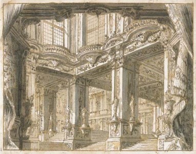 The courtyard of a palace, for a theatrical set