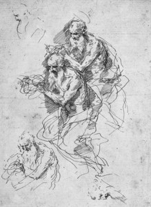 Three studies for a Saint Jerome, with two other heads