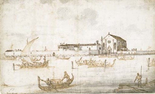 A view of San Michele in the Venetian lagoon
