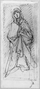 A female saint holding a book