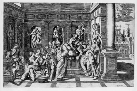 The Birth of Saint John the Baptist, after J. de Conte (?) (B., Archer 76; Massari 71)