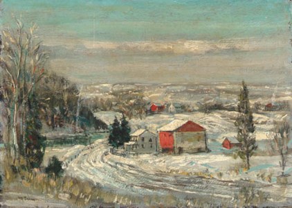 Pennsylvania Village Scene, Winter