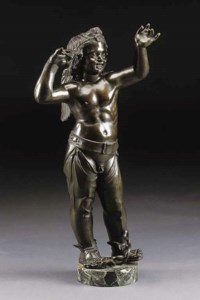 EROS ATYS IN BRONZO SCURITO, SECOLO XIX,, Untitled