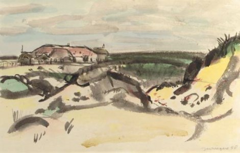 Duinen met kooiboerderij, Ameland
