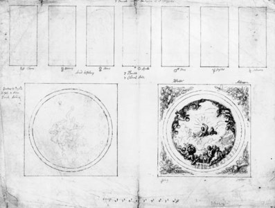 Preliminary studies for the walls and ceiling of a chapel, depicting the Seasons, Boreas and Orythia, Zepharius and Flora and Bacchus and Ariadne, and seven planets