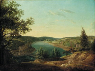 View of the Chain Bridge and Falls of Schuylkill, Five Miles from Philadelphia