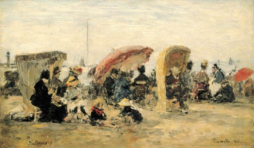 Eugène Boudin, Trouville, scène de plage