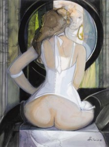 Femme devant un mirroir