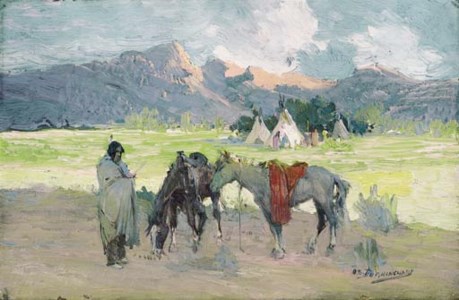Tending Horses at the Encampment