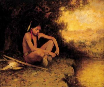 Young Hunter by a Stream
