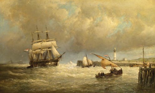 Entrance to the harbour of Hellevoetsluis, Holland